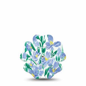 ExpressionMed Hyacinths Freestyle Libre 2 Flower Shape Single Tape and Single Sticker fragrant hyacinths, early spring bloome Adhesive Tape CGM Design, Abbott Lingo