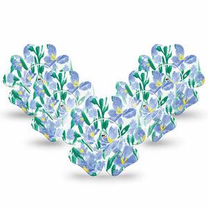 ExpressionMed Hyacinths  Freestyle Libre 2 Flower Shape 5-Pack Tape and Sticker spring blooming hyacinths Adhesive Tape CGM Design, Abbott Lingo