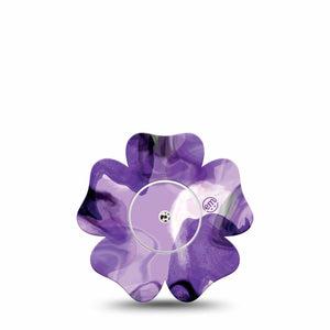 ExpressionMed Purple Storm Freestyle Libre 2, Abbott Lingo, Flower Shape Tape Single Sticker and Tape cloudy purples Adhesive Tape CGM Design
