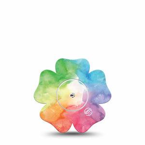 ExpressionMed Rainbow Clouds Libre Flower Single Tape and Sticker multicolor plaster design, Abbott Lingo