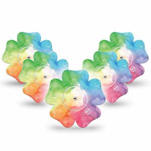 ExpressionMed Rainbow Clouds Libre Flower Tape 5-Pack Sticker and Tapes watercolor patch design, Abbott Lingo