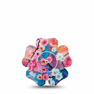 ExpressionMed Branching Out Freestyle Libre 2 Flower Shape Single Growing Network Adhesive Tape CGM Design, Abbott Lingo with center sticker