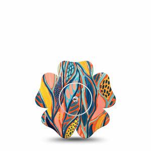 Twisted Seaweed Libre Flower Tape wavy lines patch design, Abbott Lingo with center sticker