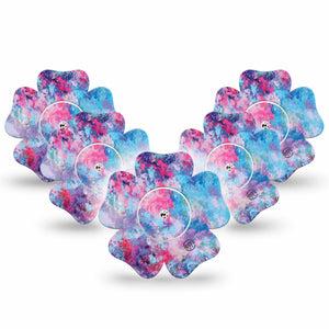 Ascendant, The Rise Libre Flower Tape 5-Pack Tapes and Stickers, pink and purple splatter paint plaster design, Abbott Lingo