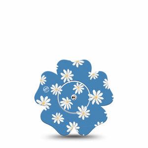 ExpressionMed Painted Daisies Freestyle Libre 2 and Libre 2 Plus Flower Shape Tape, Abbott Lingo, Single Tape and Single Sticker Bunch Of Daisies Themed, Plaster CGM Design
