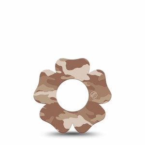 ExpressionMed Desert Camo Freestyle Libre 2 Flower Shape Tape, Abbott Lingo,  Single Tape Desert Tones Fixing Ring Tape CGM Design