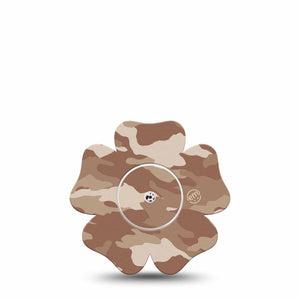 ExpressionMed Desert Camo Freestyle Libre 2 Flower Shape Tape, Abbott Lingo,  Single Tape and Sticker Desert Tones Fixing Ring Tape CGM Design
