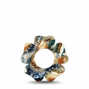 ExpressionMed Sea in a Storm Freestyle Libre 2 Flower Shape Tape, Abbott Lingo,  Single Tape Restless Sea Fixing Ring Tape CGM Design