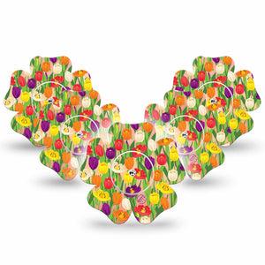 Tulips Libre Flower Tape 5-Pack dutch tulip design, Abbott Lingo with Center Stickers