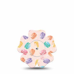 ExpressionMed Macarons Freestyle Libre 2 Flower Shape Tape, Abbott Lingo,  Single Tape Petite Pastries Fixing Ring Tape CGM Design with Center Sticker