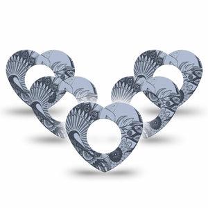 ExpressionMed Dani Freestyle Libre 2 and Libre 2 Plus Heart Shape Tape, Abbott Lingo, 5-Pack Tape Elegant Lines Plaster CGM Design