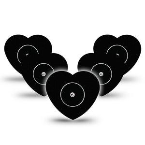Black Heart Libre Cover 5-Pack, Abbott Lingo with center stickers
