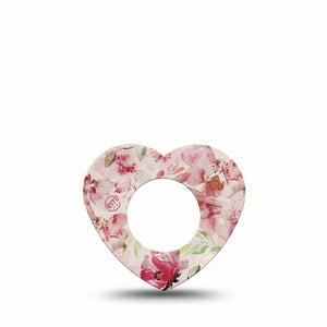 ExpressionMed Ethereal Spring Freestyle Libre 2 Heart Shape Single Overlay Patch CGM Design, Abbott Lingo