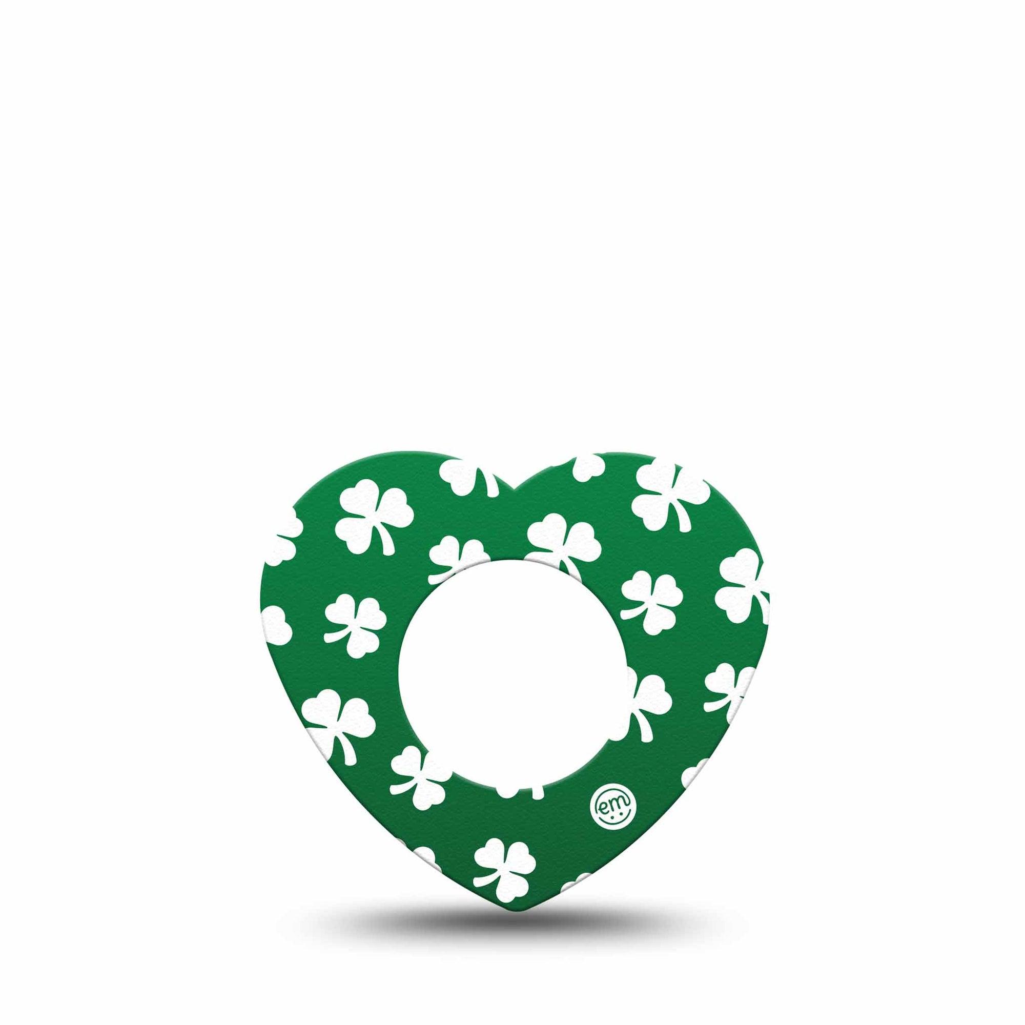 ExpressionMed Shamrock Freestyle Libre 2 and Libre 2 Plus Heart Shape Tape, Abbott Lingo, Single Tape Irish Leaves, Adhesive Patch CGM Design