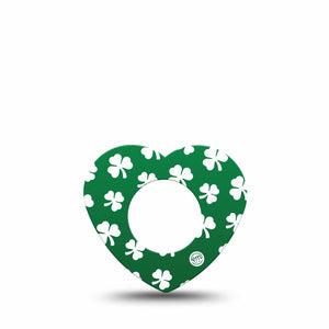 ExpressionMed Shamrock Freestyle Libre 2 and Libre 2 Plus Heart Shape Tape, Abbott Lingo, Single Tape Irish Leaves, Adhesive Patch CGM Design