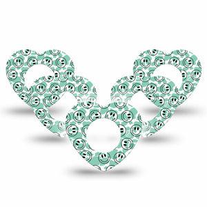 ExpressionMed Happy Cow Print Freestyle Libre 2 and Libre 2 Plus Heart Shape Tape, Abbott Lingo,  5-Pack Tape Friendly Heifer,  Adhesive Patch CGM Design