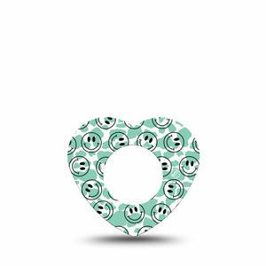 ExpressionMed Happy Cow Print Freestyle Libre 2 and Libre 2 Plus Heart Shape Tape, Abbott Lingo, Single Tape Smiling Cow,  Adhesive Patch CGM Design