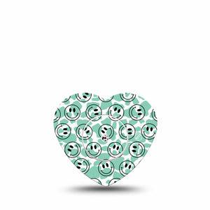 ExpressionMed Happy Cow Print Freestyle Libre 2 and Libre 2 Plus Heart Shape Tape, Abbott Lingo, Single Tape & Single Sticker Happy Livestock,  Adhesive Patch CGM Design