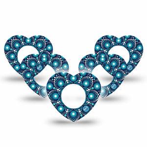 ExpressionMed Dot Art Freestyle Libre 2 Heart Shape Tape, Abbott Lingo, 5-Pack Shiny Dot Art Adhesive Patch CGM Design