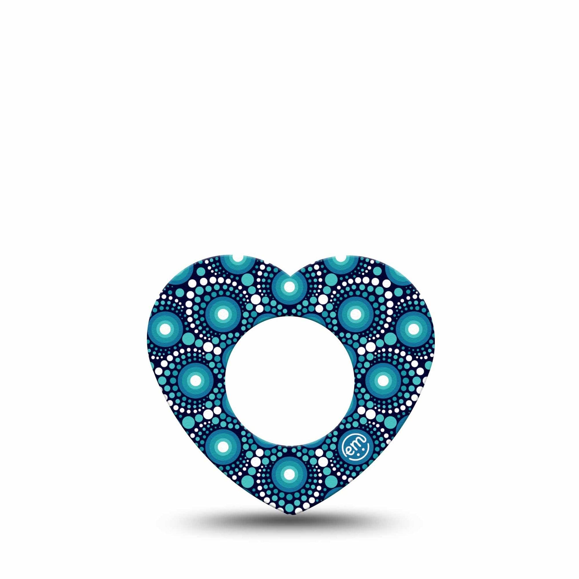 ExpressionMed Dot Art Freestyle Libre 2 Heart Shape Tape, Abbott Lingo, Single Spheres Artwork Adhesive Patch CGM Design