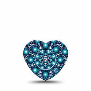 ExpressionMed Dot Art Freestyle Libre 2 Heart Shape Tape, Abbott Lingo, Single Tape and Single Sticker Round Painting Adhesive Patch CGM Design