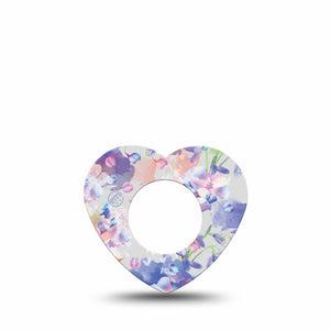 ExpressionMed Dreamy Blooms Freestyle Libre 2, Abbott Lingo, Heart Shape Tape Single Overlay Patch CGM Design