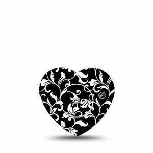 ExpressionMed Fleur de lis Freestyle Libre 2, Abbott Lingo, Heart Shape Tape Single Tape and Sticker classy flowers Overlay Patch CGM Design