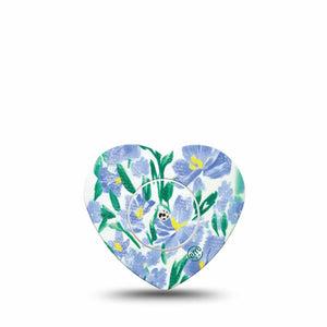 ExpressionMed Hyacinths Freestyle Libre 2 Heart Shape Single Tape and Sticker hyacinth varieties Overlay Patch CGM Design, Abbott Lingo
