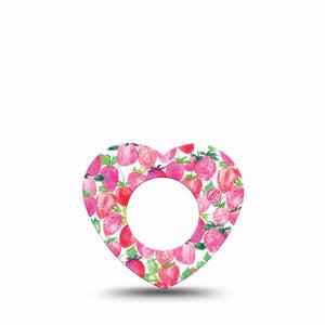 ExpressionMed Strawberry Crush Freestyle Libre 2, Abbott Lingo, Heart Shape Tape Single Pinky strawberries Overlay Patch CGM Design