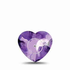 ExpressionMed Purple Storm Freestyle Libre 2, Abbott Lingo, Heart Shape Tape Single Tape and Sticker Stormy purple pattern Overlay Patch CGM Design
