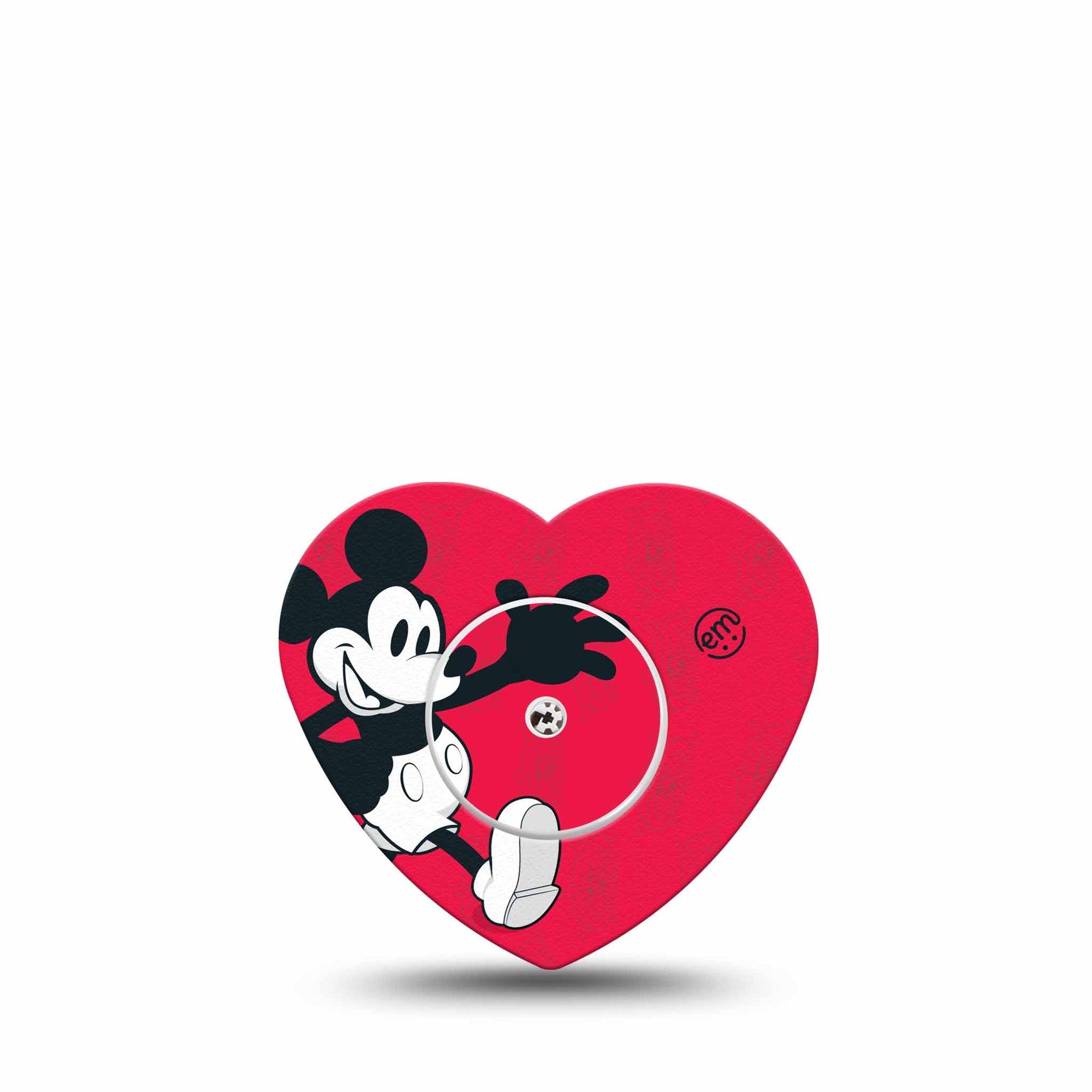 ExpressionMed Magical Mouse Freestyle Libre 2 Heart Shape Tape, Abbott Lingo, Single Tape and Single Sticker Nostalgic Mickey From Disney Adhesive Patch CGM Design