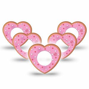 ExpressionMed Kiss Me Cookie Freestyle Libre 2 Heart Shape Tape, Abbott Lingo,  5- Pack Tape Sweet Heart Cookie, Adhesive Patch CGM Design