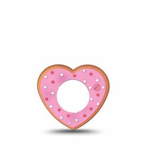 ExpressionMed Kiss Me Cookie Freestyle Libre 2 Heart Shape Tape, Abbott Lingo,  Single Tape Pink Sprinkled Kisses Cookie, Adhesive Patch CGM Design