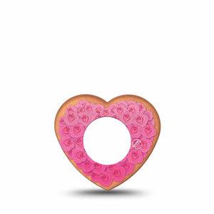 ExpressionMed Cutie Pie Cookie Freestyle Libre 2 Heart Shape Tape, Abbott Lingo,  Single Tape Rose Frosted Heart Cookie, Adhesive Patch CGM Design