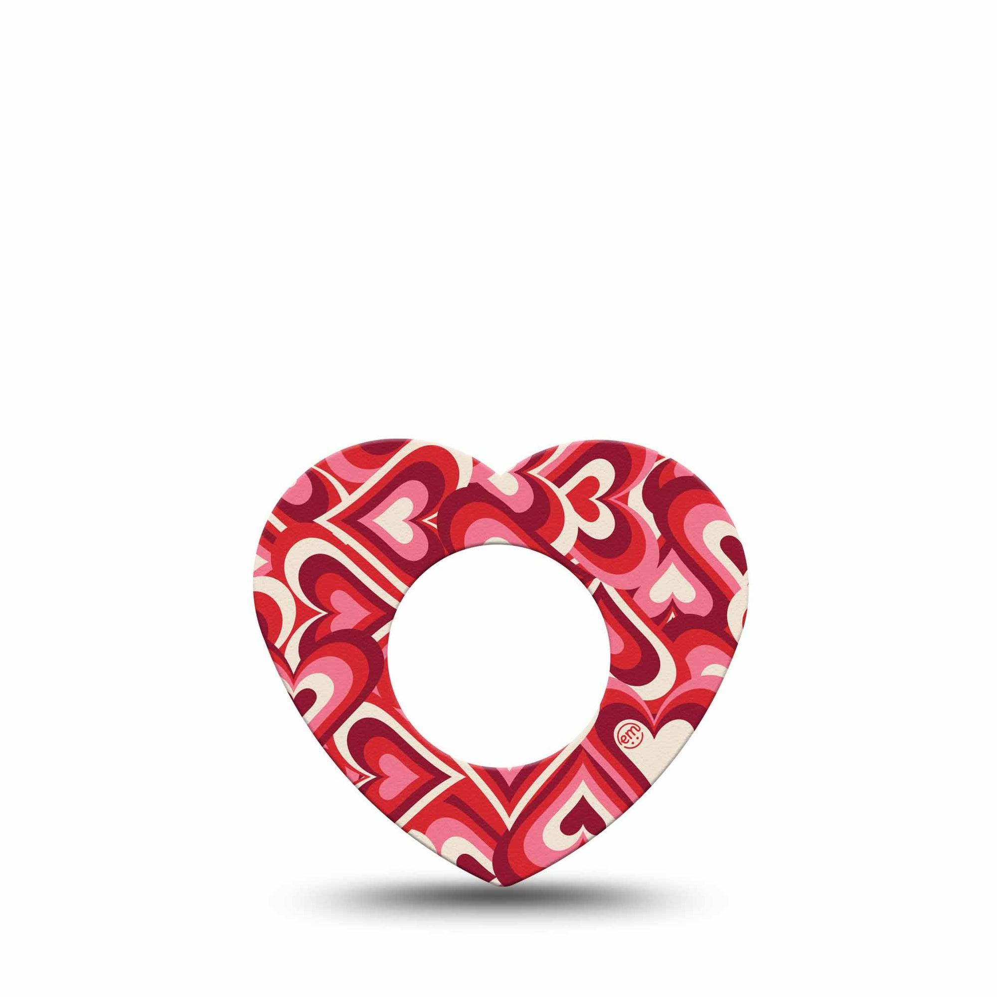 ExpressionMed Valentine Hearts Freestyle Libre 2 Heart Shape Tape, Abbott Lingo,  Single Tape Heart Gradient Inspired, Adhesive Patch CGM Design