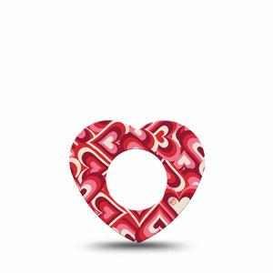 ExpressionMed Valentine Hearts Freestyle Libre 2 Heart Shape Tape, Abbott Lingo,  Single Tape Heart Gradient Inspired, Adhesive Patch CGM Design
