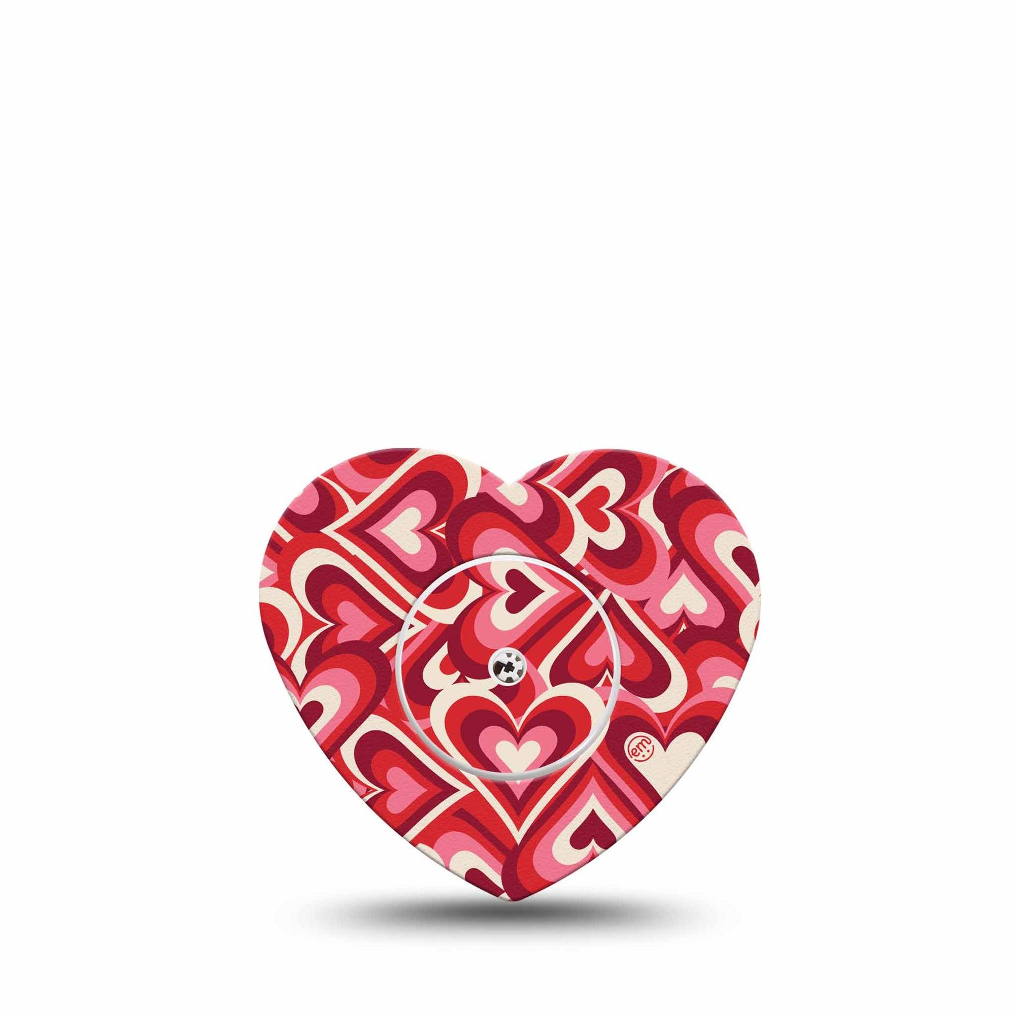 ExpressionMed Valentine Hearts Freestyle Libre 2 Heart Shape Tape, Abbott Lingo,  Single Tape and Single Sticker Heart Burst Pattern, Adhesive Patch CGM Design