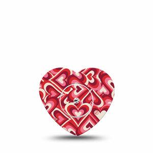 ExpressionMed Valentine Hearts Freestyle Libre 2 Heart Shape Tape, Abbott Lingo,  Single Tape and Single Sticker Heart Burst Pattern, Adhesive Patch CGM Design