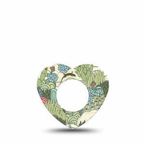 ExpressionMed Cactus Freestyle Libre 2 and Libre 2 Plus Heart Shape Tape, Abbott Lingo, Single Tape Summer Cactus Plants, Adhesive Patch CGM Design