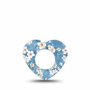ExpressionMed Cherry Blossom Freestyle Libre 2 and Libre 2 Plus Heart Shape Tape, Abbott Lingo, Single Tape Spring Floral Tree Print, Adhesive Patch CGM Design