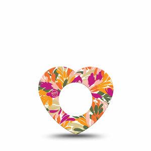 ExpressionMed Retro Brush Stroke Freestyle Libre 2 and Libre 2 Plus Heart Shape Tape, Abbott Lingo, Single Tape Jewel-Toned Paint Strokes, Adhesive Patch CGM Design