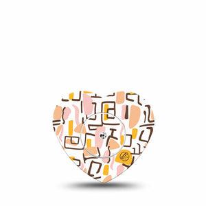 ExpressionMed Squiggles Freestyle Libre 2 and Libre 2 Plus Flower Shape Tape, Abbott Lingo, Single Tape and Single Sticker Soft Pastel Geometric, Plaster CGM Design