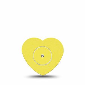 ExpressionMed Butter Yellow Freestyle Libre 2 and Libre 2 Plus Heart Shape Tape, Abbott Lingo, Single Tape and Single Sticker Color Sample Inspired, Adhesive Patch CGM Design