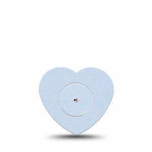 ExpressionMed Light Wash Jeans Freestyle Libre 2 and Libre 2 Plus Heart Shape Tape, Abbott Lingo, Single Tape and Single Sticker Sky Blue Inspired, Adhesive Patch CGM Design