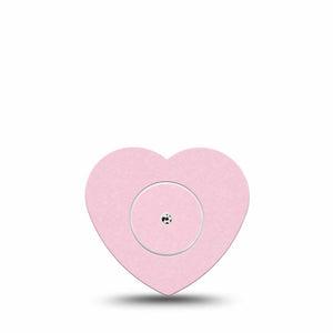 ExpressionMed Baby Pink Freestyle Libre 2 and Libre 2 Plus Heart Shape Tape, Abbott Lingo, Single Tape and Single Sticker Color Sample Inspired, Adhesive Patch CGM Design