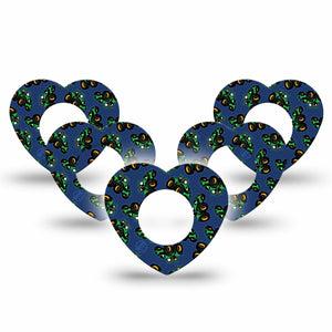 ExpressionMed Tractors Freestyle Libre 2 and Libre 2 Plus Heart Shape Tape, Abbott Lingo, 5-Pack Tape Toy Tractor Truck, Adhesive Patch CGM Design