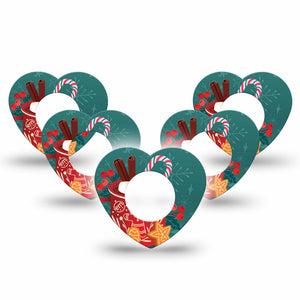 ExpressionMed Hot Chocolate Freestyle Libre 2 Heart Shape Tape, Abbott Lingo,  5-Pack Tape Holiday Hot Cocoa, Adhesive Patch CGM Design