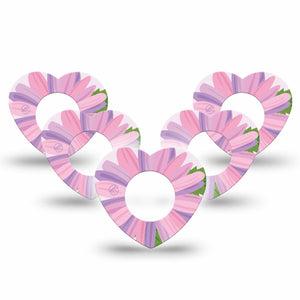 ExpressionMed Daisy Freestyle Libre 2 and Libre 2 Plus Heart Shape Tape, Abbott Lingo, 5-Pack Tape Elegant Daisy Plaster CGM Design