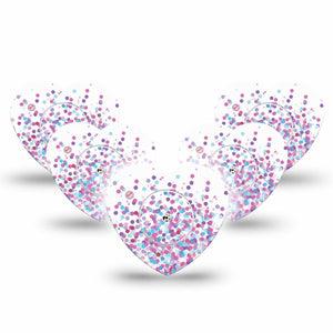 Confetti Heart Libre Tape 5-Pack Tape and 5-Pack Sticker, Abbott Lingo