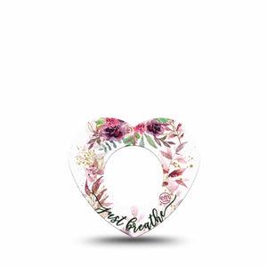 ExpressionMed Just Breathe Freestyle Libre 2 and Libre 2 Plus Heart Shape Tape, Abbott Lingo, Single Tape Peaceful Inhale, Fixing Ring Tape CGM Design